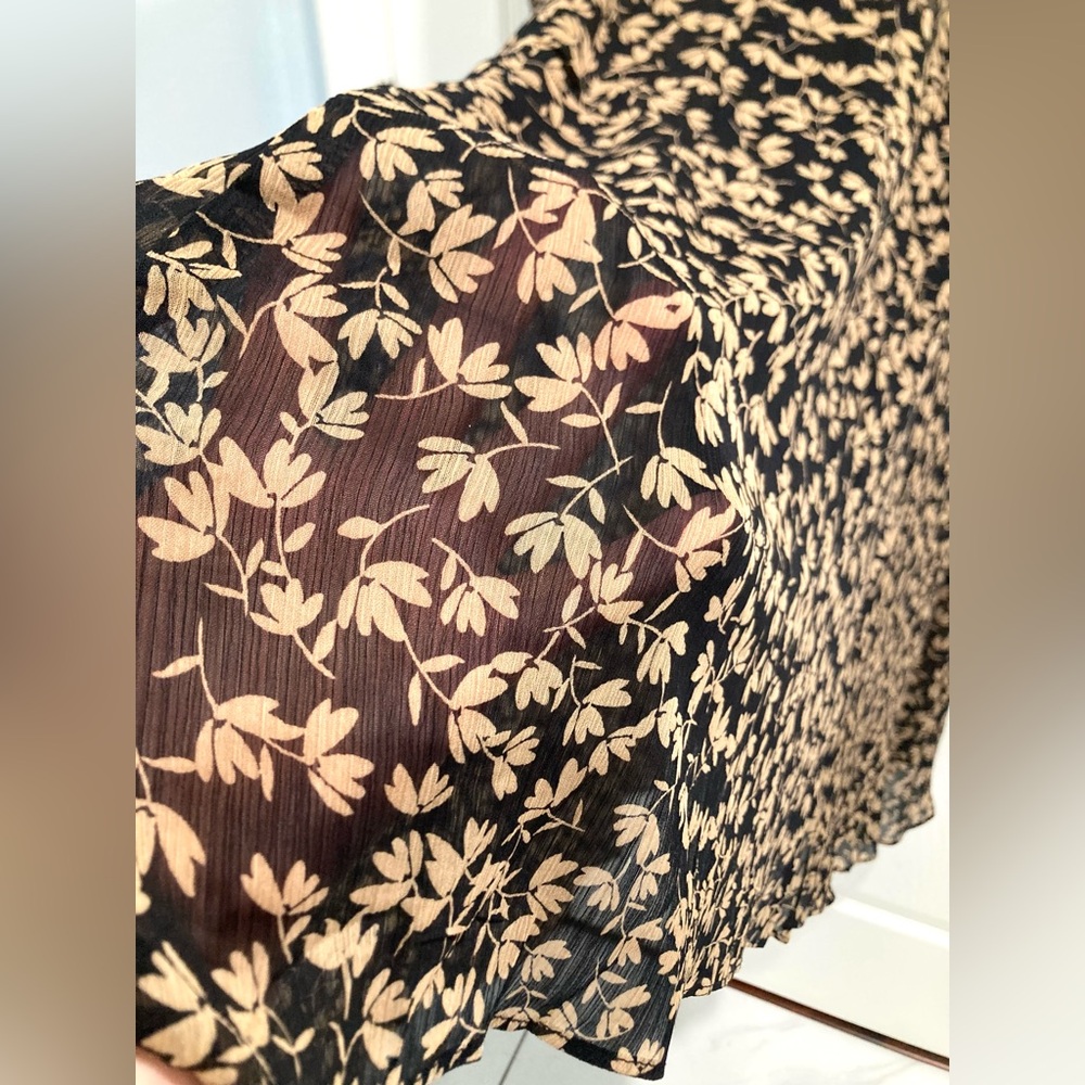 NWT Mark New York Long Sleeve Hi Lo Fit & Flare Leaf Print Dress Size 4 - Picture 11 of 15